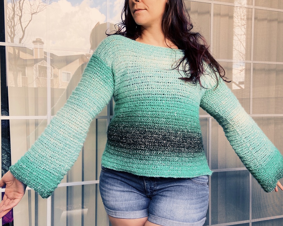 summer crochet project, ocean pullover sweater crochet pattern