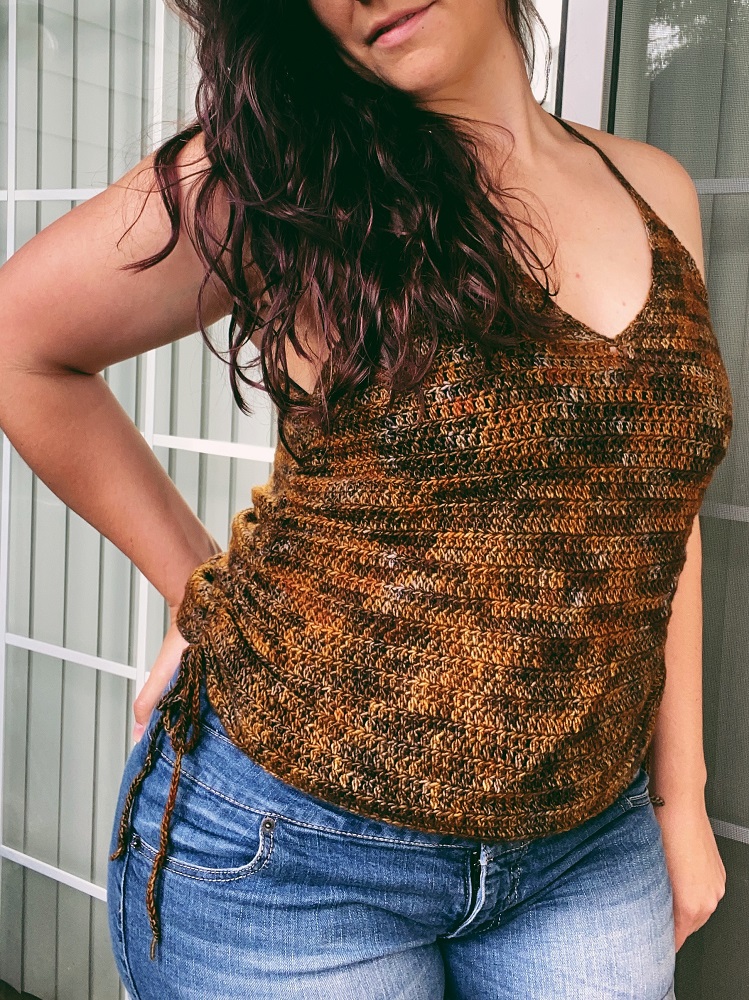 summer crochet pattern, spaghetti strap tank top