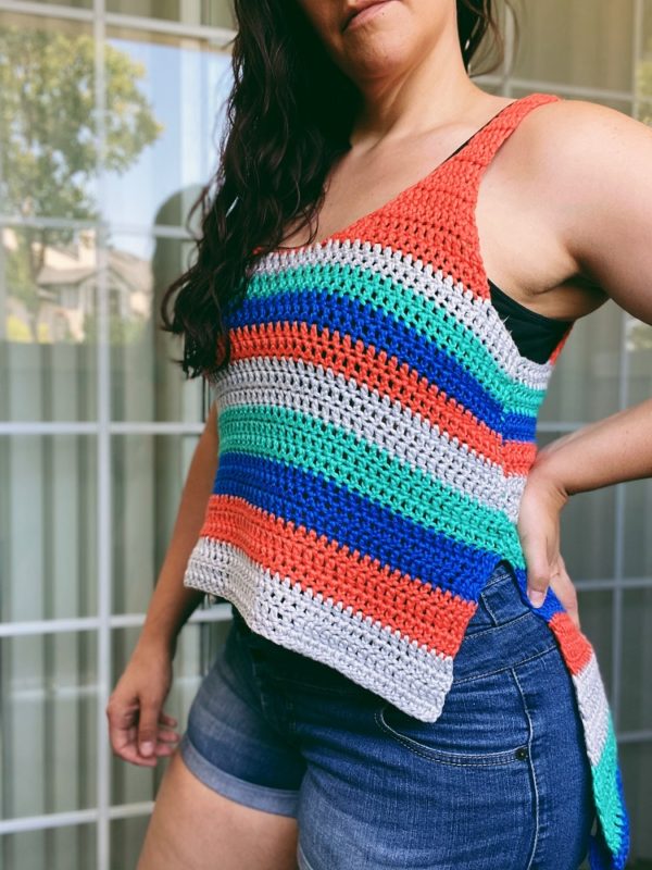 size inclusive crochet tank top