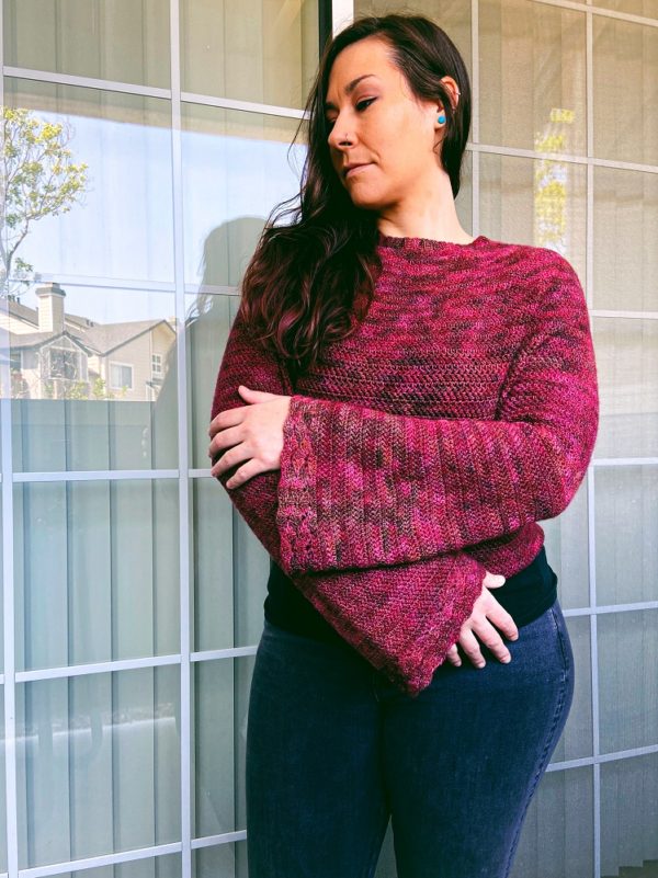 seamless crochet sweater pattern, top down in the round crochet
