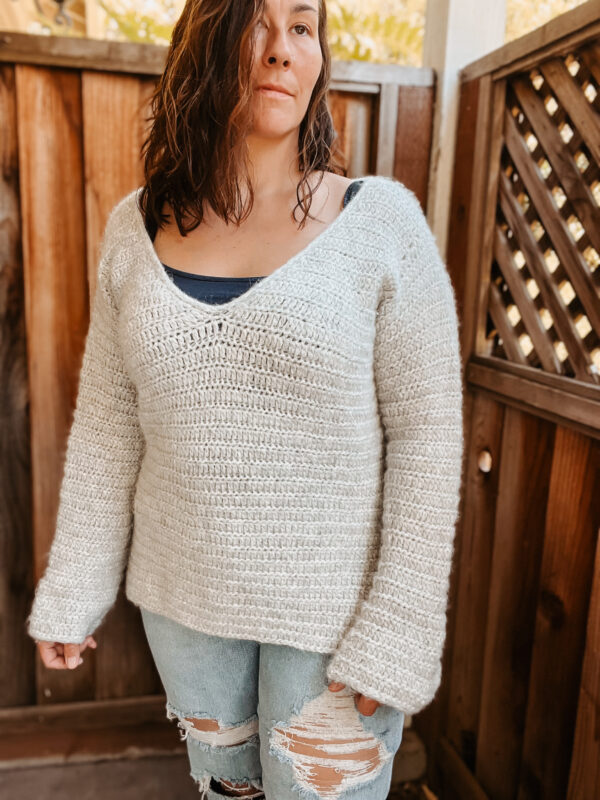 cozy v crochet sweater pattern