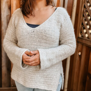 cozy v neck crochet sweater pattern